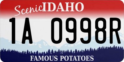 ID license plate 1A0998R