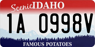 ID license plate 1A0998V