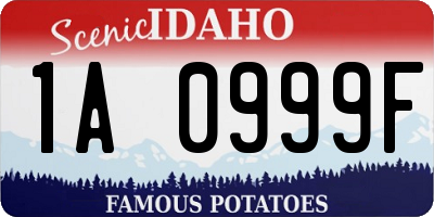 ID license plate 1A0999F