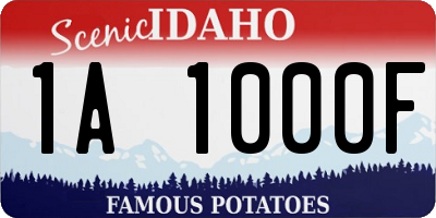 ID license plate 1A1000F