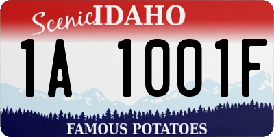ID license plate 1A1001F