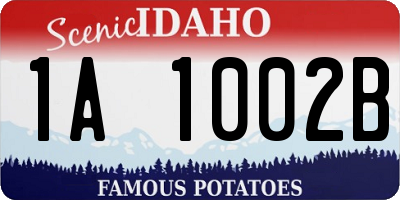 ID license plate 1A1002B