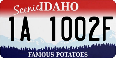 ID license plate 1A1002F
