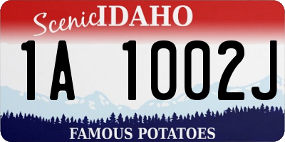 ID license plate 1A1002J