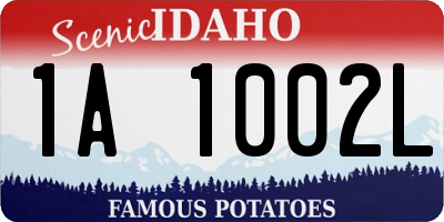 ID license plate 1A1002L