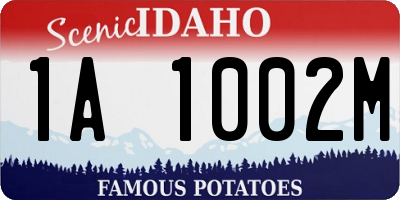 ID license plate 1A1002M