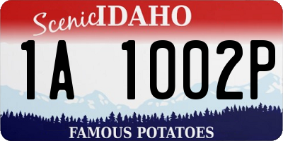 ID license plate 1A1002P