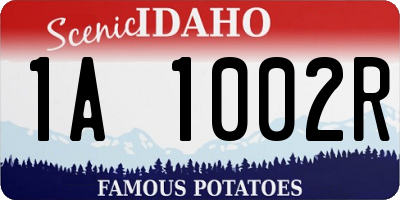 ID license plate 1A1002R