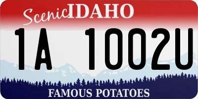 ID license plate 1A1002U