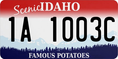 ID license plate 1A1003C