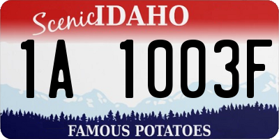 ID license plate 1A1003F
