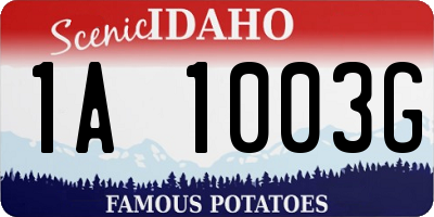 ID license plate 1A1003G