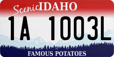 ID license plate 1A1003L