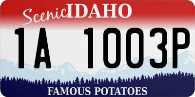 ID license plate 1A1003P