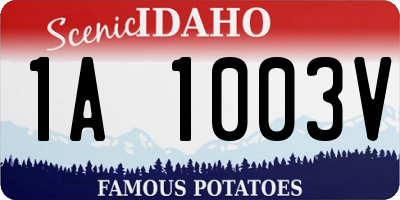 ID license plate 1A1003V