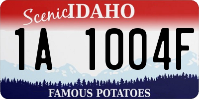 ID license plate 1A1004F