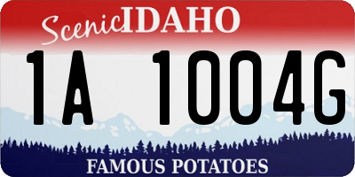 ID license plate 1A1004G