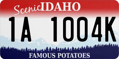 ID license plate 1A1004K