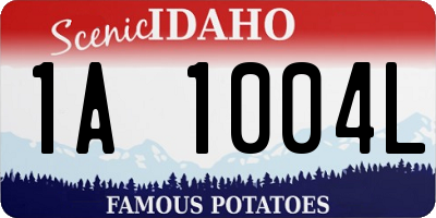 ID license plate 1A1004L
