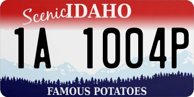 ID license plate 1A1004P
