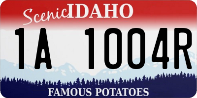 ID license plate 1A1004R