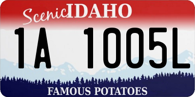 ID license plate 1A1005L