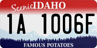 ID license plate 1A1006F
