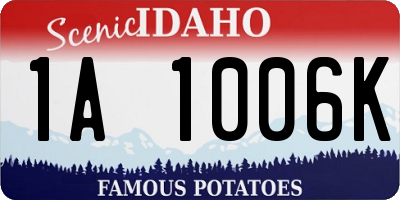 ID license plate 1A1006K