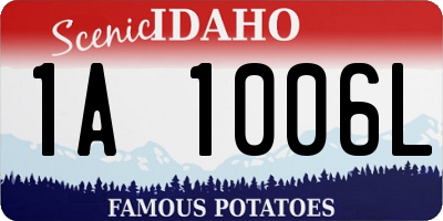 ID license plate 1A1006L