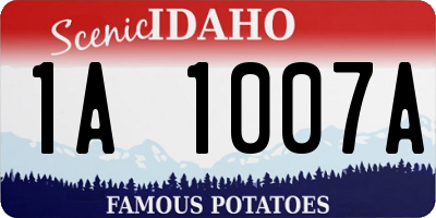 ID license plate 1A1007A