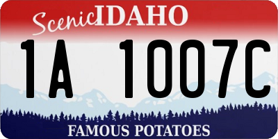 ID license plate 1A1007C