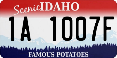 ID license plate 1A1007F