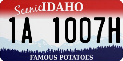 ID license plate 1A1007H