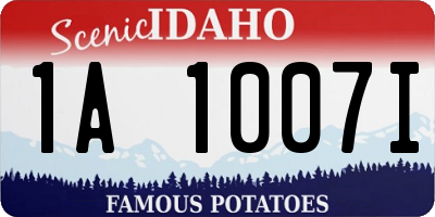 ID license plate 1A1007I