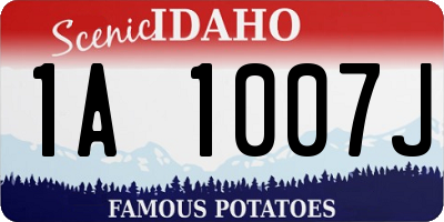 ID license plate 1A1007J