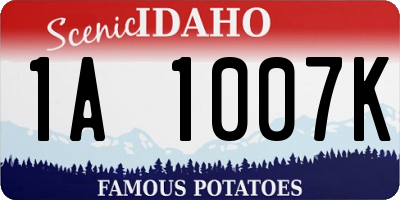 ID license plate 1A1007K