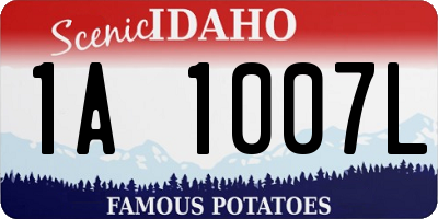 ID license plate 1A1007L
