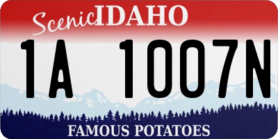 ID license plate 1A1007N