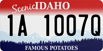 ID license plate 1A1007Q