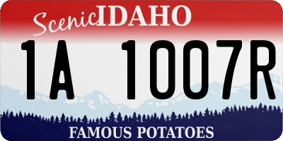 ID license plate 1A1007R