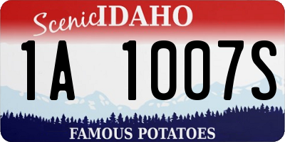 ID license plate 1A1007S