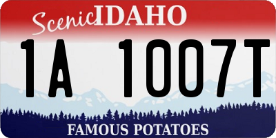 ID license plate 1A1007T