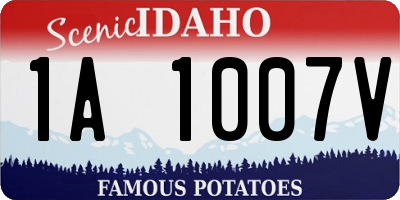 ID license plate 1A1007V