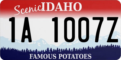 ID license plate 1A1007Z
