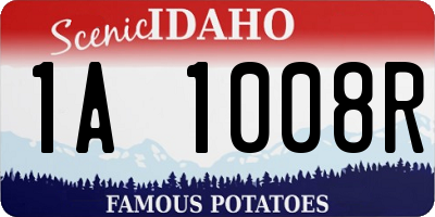 ID license plate 1A1008R