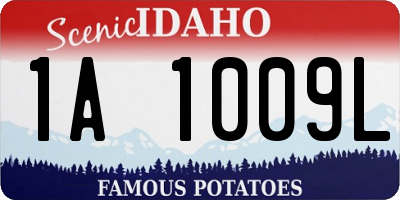 ID license plate 1A1009L