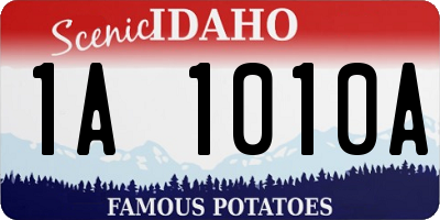 ID license plate 1A1010A