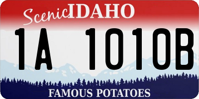 ID license plate 1A1010B