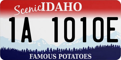 ID license plate 1A1010E