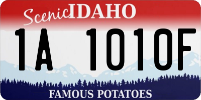 ID license plate 1A1010F
